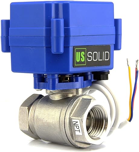 Miniatura 10 de U.S. Solid Válvula de bola motorizada - Válvula de bola eléctrica de latón de 12", puerto completo, 9-24V ACDC y configuración de ruptura positiva