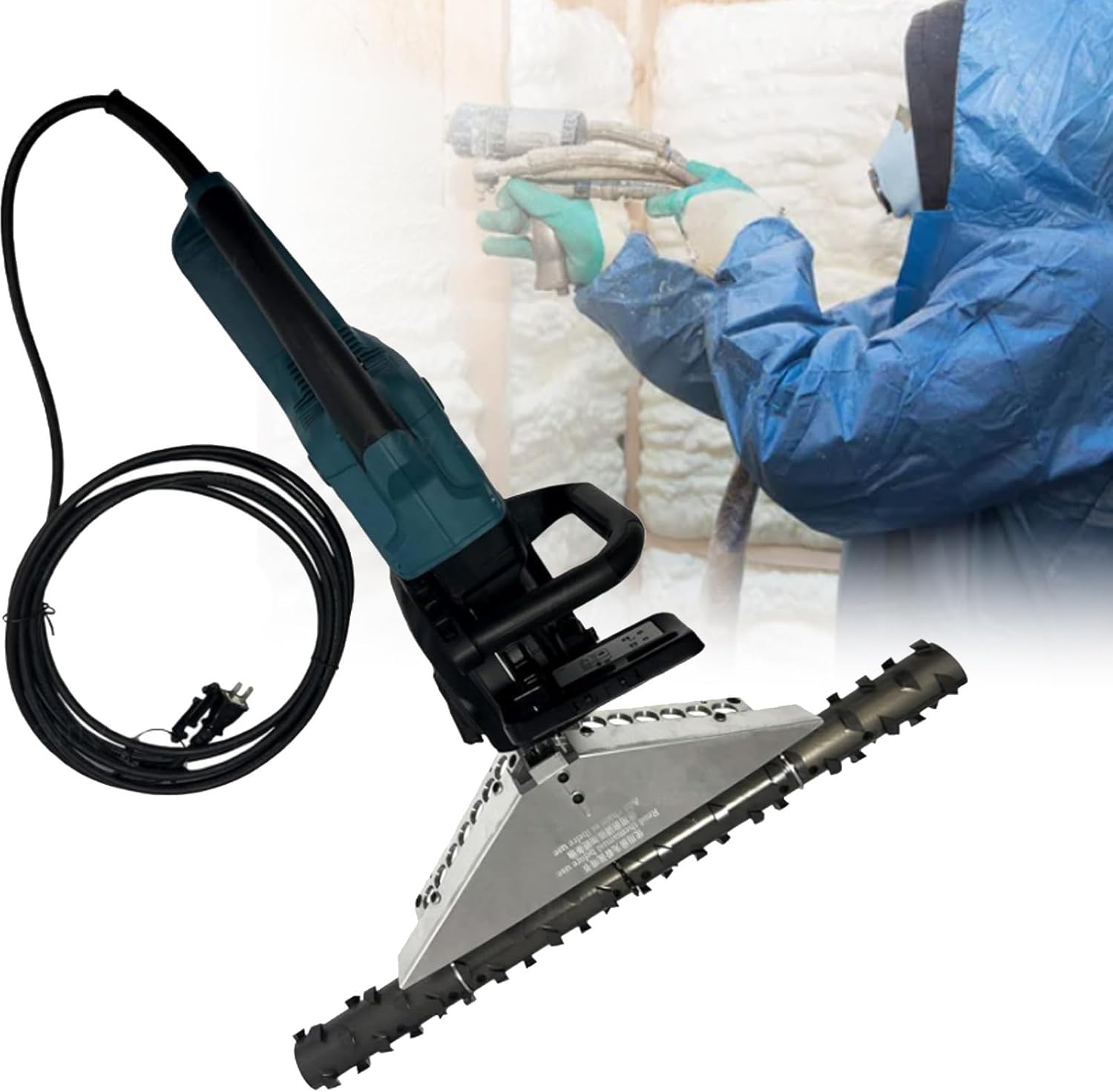 70cm/50cm Foam Planer for Flush, Ready-to-Finish Insulation Trimming – 1800W Spray Foam Trimmer, Cuts Flat to Studs, Select Open or Closed-Cell Cutter Head Opencell-70cm (Closedcell 70cm)