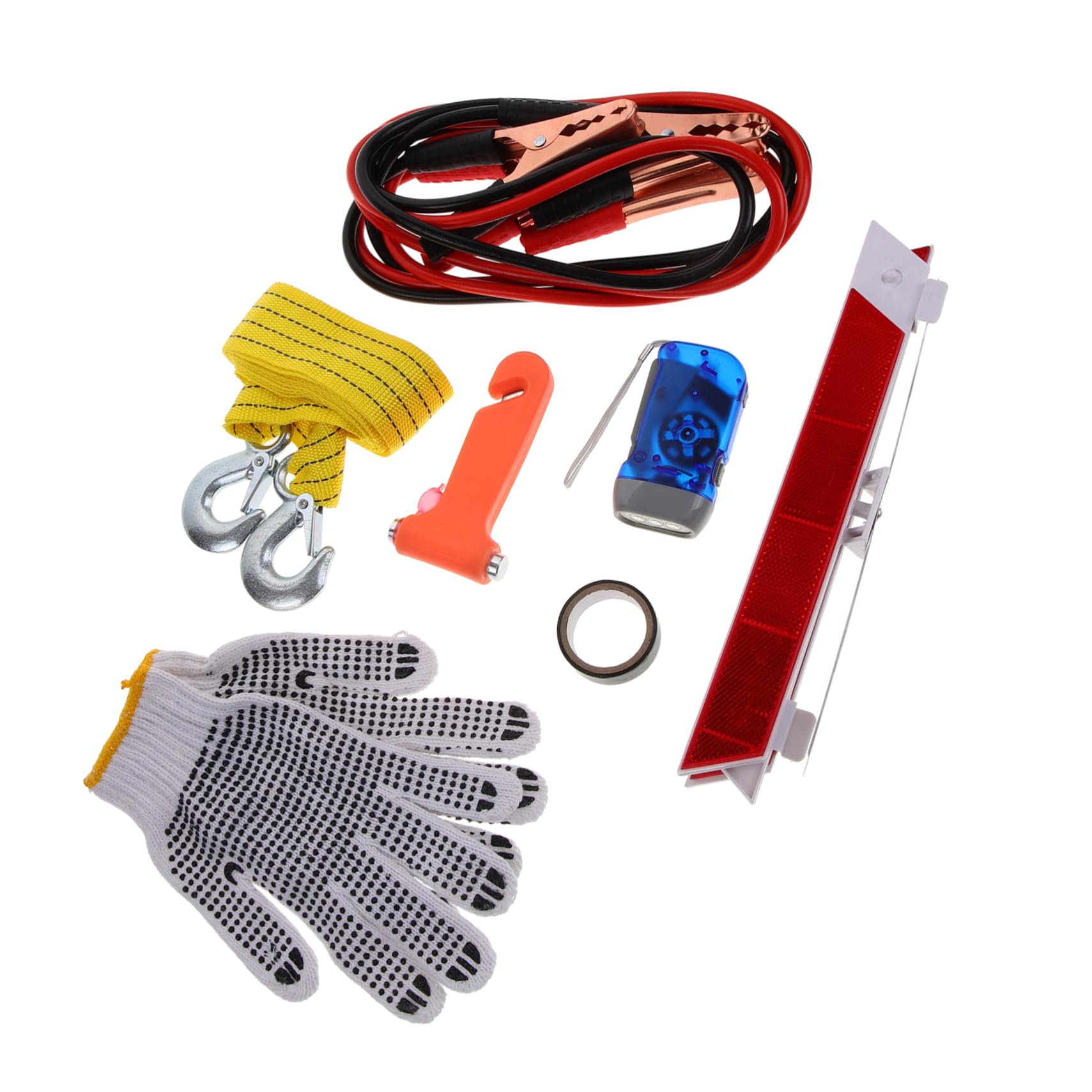 Kit di Emergenza Auto, Strumenti Multiuso in Abs, Gomma, Metallo e Tessuto, per Ispezioni Veicolo e Soccorso Stradale
