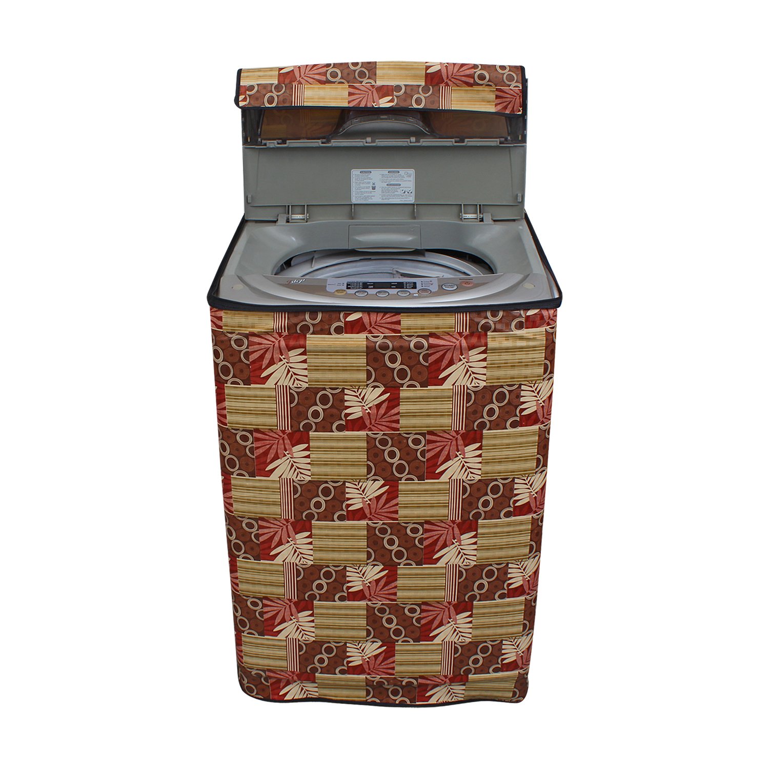 Lithara PVC Top Load Fully Automatic Washing Machine Cover For 7 Kg, 7.2 Kg, 7.5 Kg, 8 Kg | Size : 58.4 x 58.4 x 88.9 Cm | (Beige)-image-17