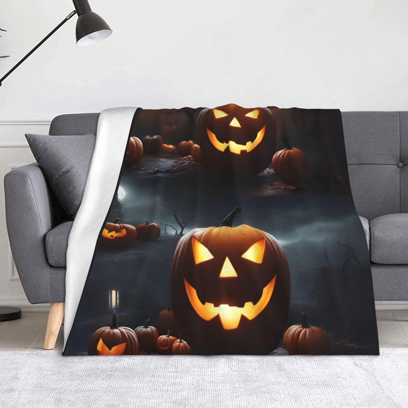 Couverture citrouille Halloween contre le froid solution douce voyage et camping