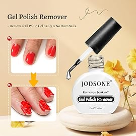 JODSONE 3Pcs 10ml Top and Base Coat Gel Nail Remover Set Gel Nail Remover for Quick and Easy at Home Removal U V Light Curing Required