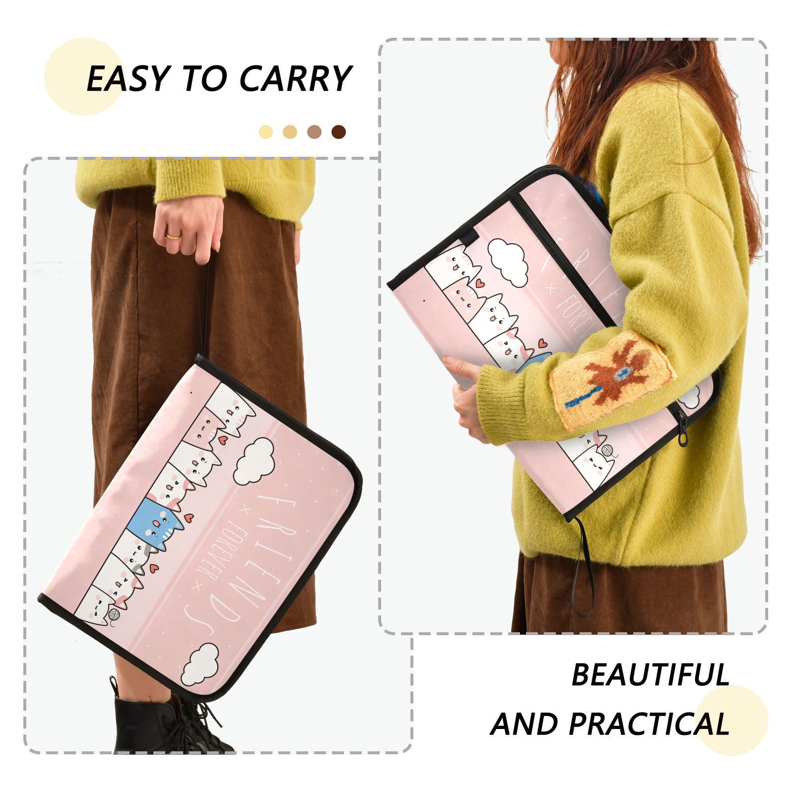 Amazon.com : Cute Kitty Cat Pink Expanding Accordion File Folder