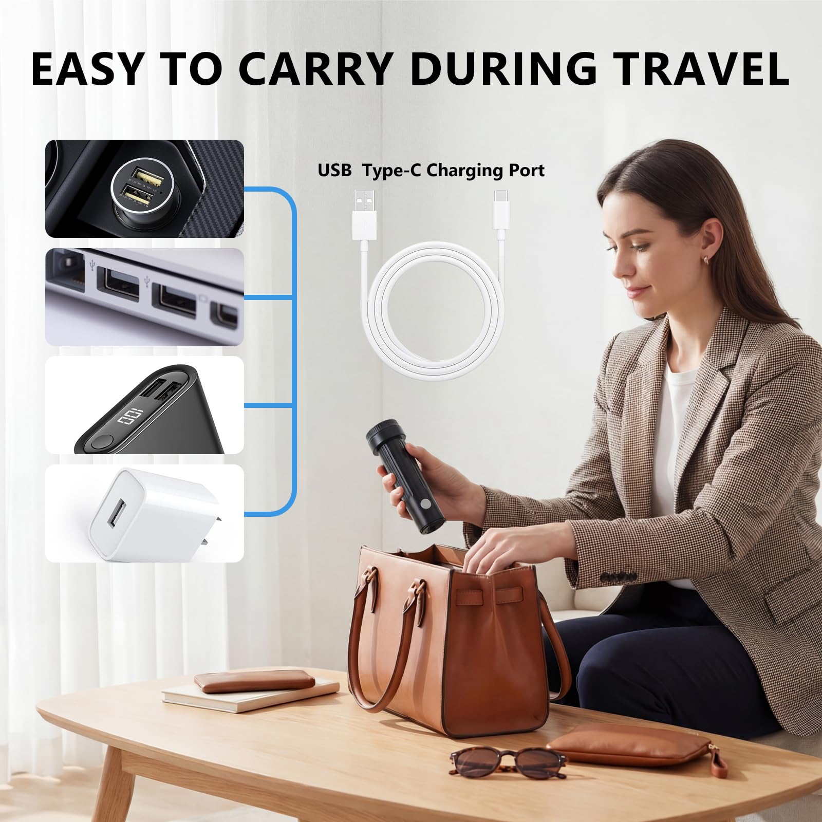 Cordless Electric Vacuum Pump for Vacuum Storage Bags Travel, Travel Air Pump, Portable USB Rechargeable Seal & Compression Bag Pump Space Saver for Clothes, Blankets & Bedding (Without Storage Bags) — view 6