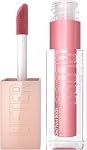 Maybelline New York Lifter Gloss, Gloss à Lèvres Hydratant avec Acide Hyaluronique, Brillance Élevée pour des Lèvres Apparentes Plus Pleines, Applicateur XL pour une Application en Un Seul Coup, Glace, Rose Clair, 5.4 ml