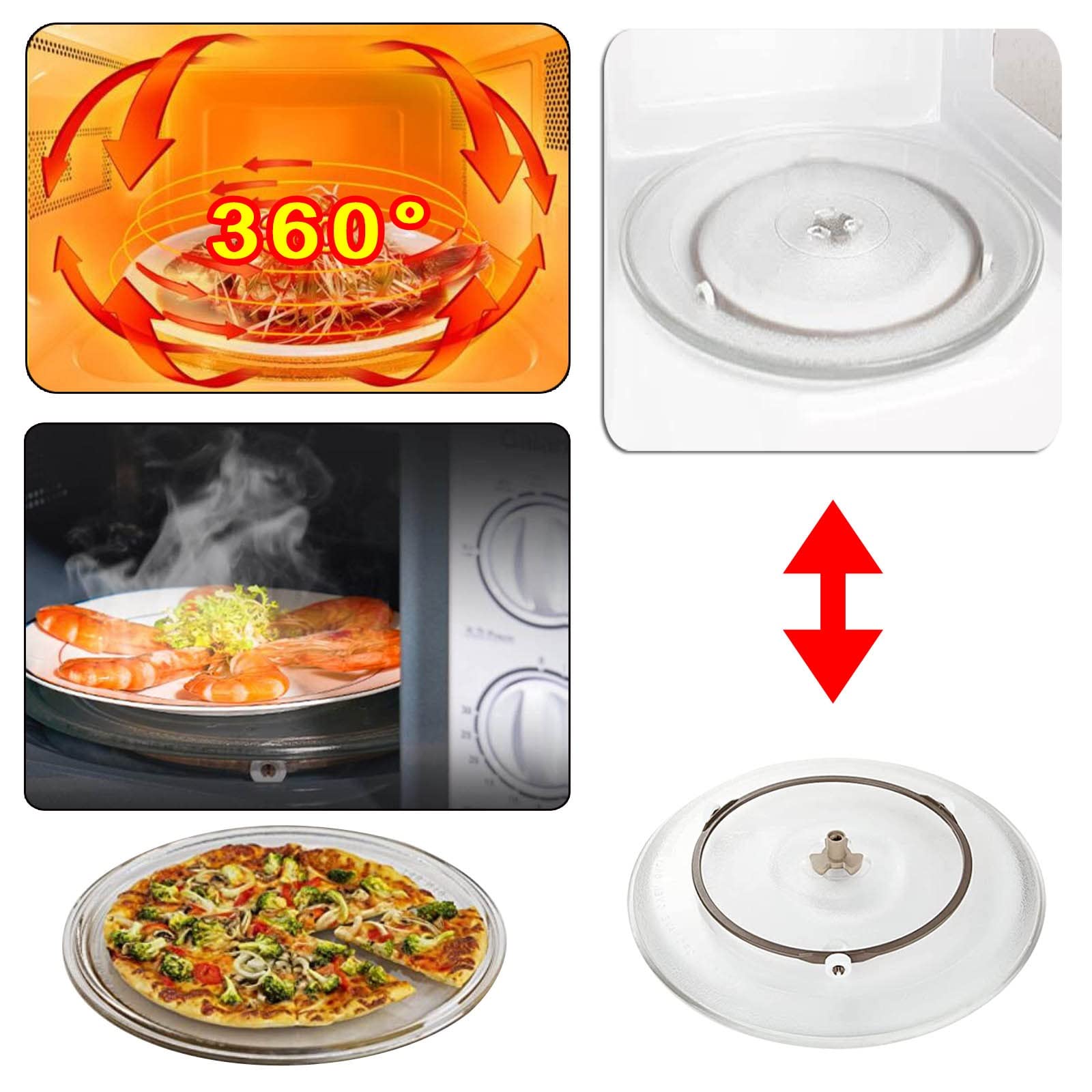 Universall Mikrowellenteller, Thickened Glasdrehteller Für Mikrowellen, Hochtemperaturbeständig, 315mm 270mm 245mm Rund Drehteller Für Mikrowelle, Ersatz Teller Glasplatte Für Mikrowellen ( Color : Cl