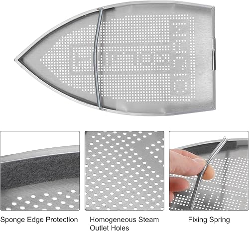 Miniatura 5 de HARFINGTON 2pcs Cubierta de hierro antiadherente Zapato de hierro eléctrico de aluminio Herramienta asistente de hierro Único de hierro Accesorio de