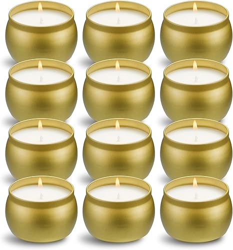 Miniatura 2 de Juego de velas perfumadas de regalo, 12 unidades de cera de soja natural de una sola lata de 4 onzas para reuniones familiares, velas festivas