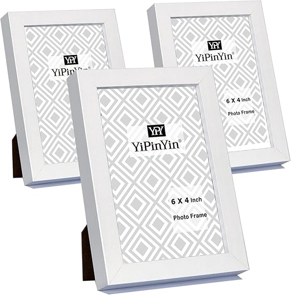 6 x 4 Inch Photo Frame Set of 3, White Boxed Garllery Picture Frames 4
