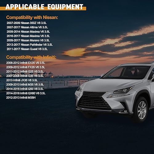Vista 56 de Paquete de 6 bobinas de encendido UF617 y bujías de iridio compatibles con Infiniti EX37 FX37 G37 M37 Q50 3.7 3.7L V6 2008-2014 Reemplazar #