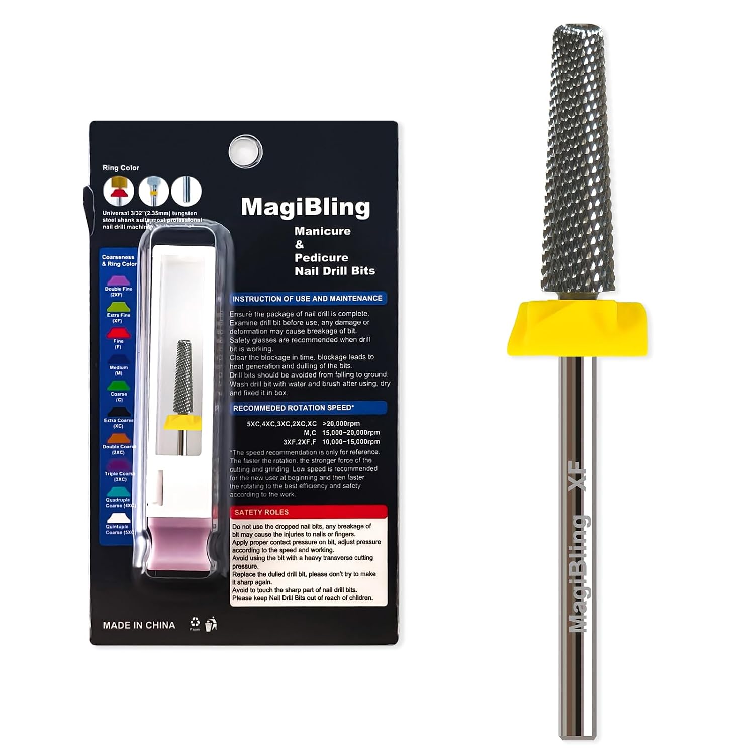 16mm Long Tapered Barrel Nail Drill Bit for Gel & Acrylic Removal