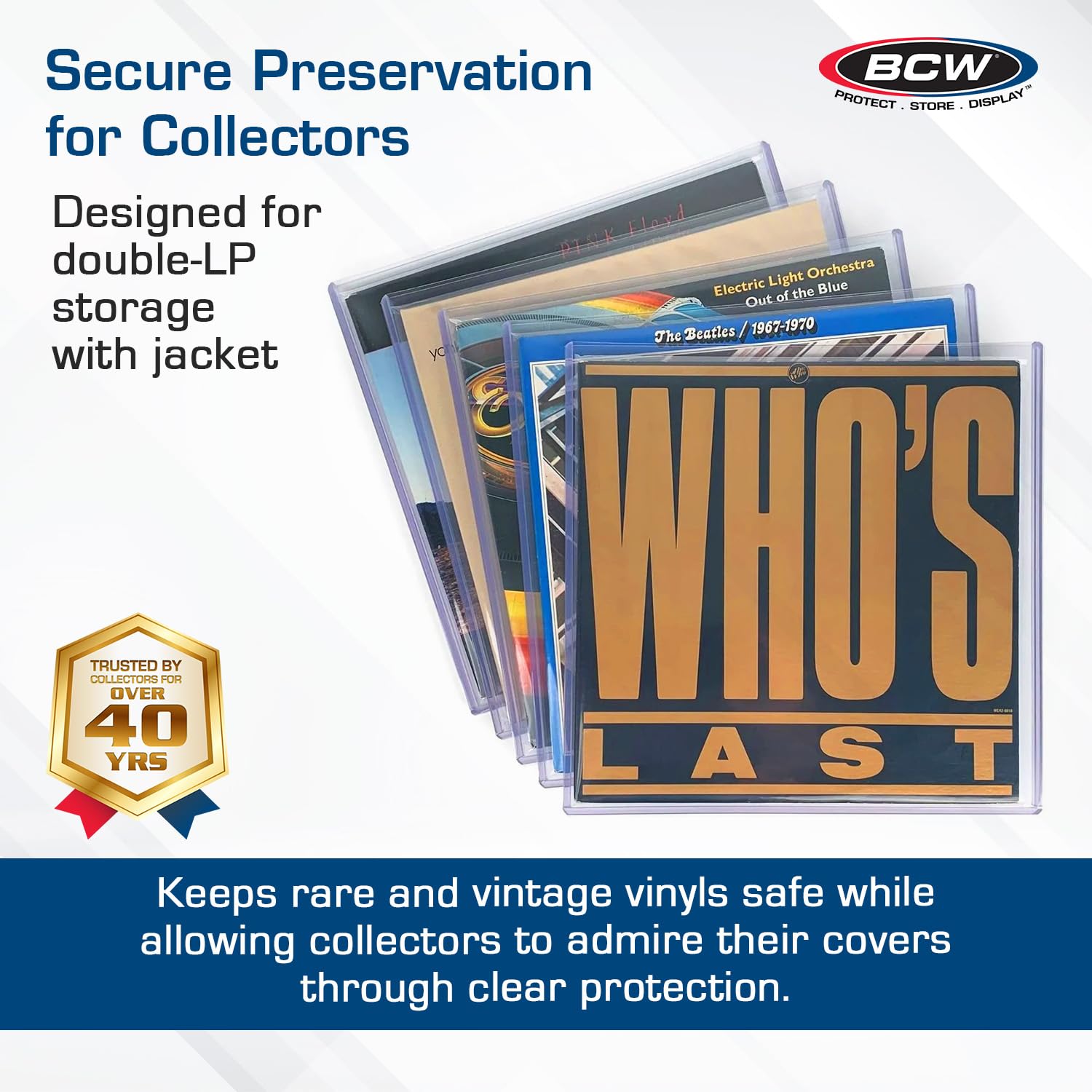 BCW Supporto per dischi in vinile da 30,5 cm, confezione da 5, spessore 11 mm, protezione per album in PVC rigido, compatibile con custodie e borse, soluzione essenziale per conservare e esporre album