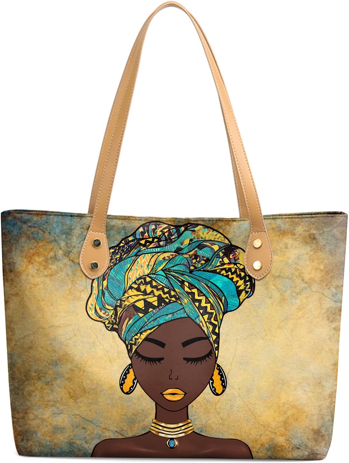 FZNHQL Tote Bags African American Handbags For Black Women Fashion Shoulder Bags Beach Work Travel Gift Bag