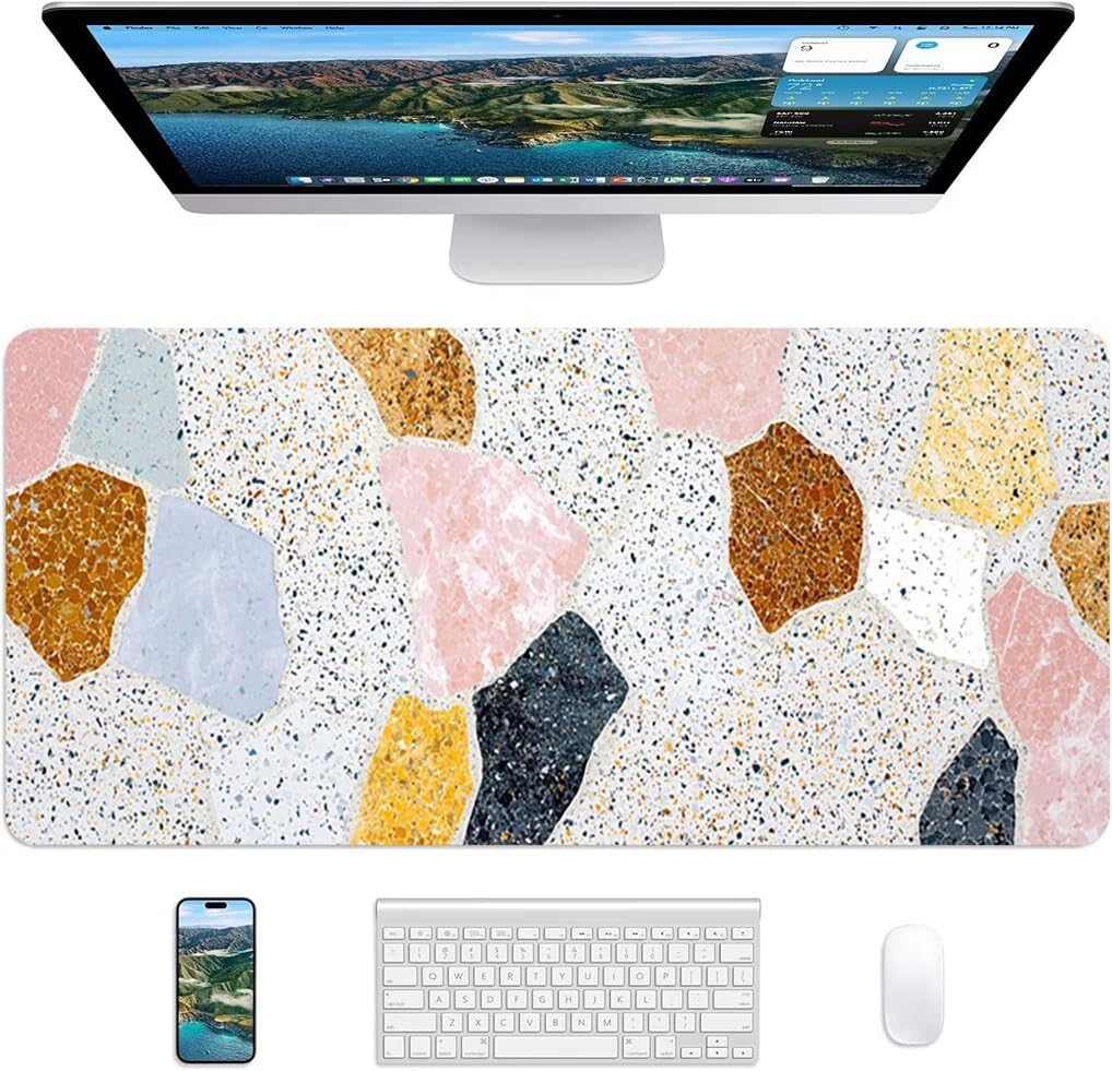 Wxuaixnn Semplice Tappetino per Mouse Gaming XXL, 160x80cm Tappetino da Scrivania, Beige Mousepad con Bordi Cuciti per Gamer e computer portatilea, Migliora la Precisione e la velocità -9863