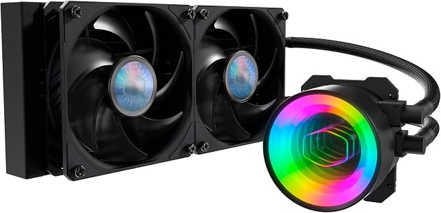 Cooler Master MasterLiquid ML240 Mirror ARGB Chłodzenie Wodne Procesora - Pompa Systemu Chłodzenia AIO 3. Generacji, 2 Wentylatory SickleFlow V2 120mm, Ulepszony Radiator 240mm, Gniazda AMD i Intel