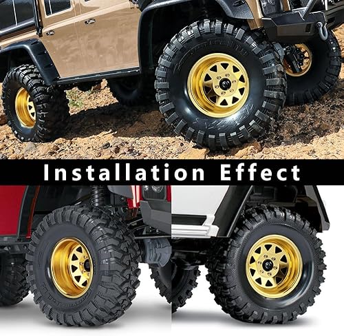 Miniatura 23 de GLOBACT Ruedas Beadlock 1.9 - Cubo de rueda RC -0.43 pulgadas de desplazamiento para 1/10 TRX4 TRX6 Axial SCX10 I II III Pro Redcat RC Crawler