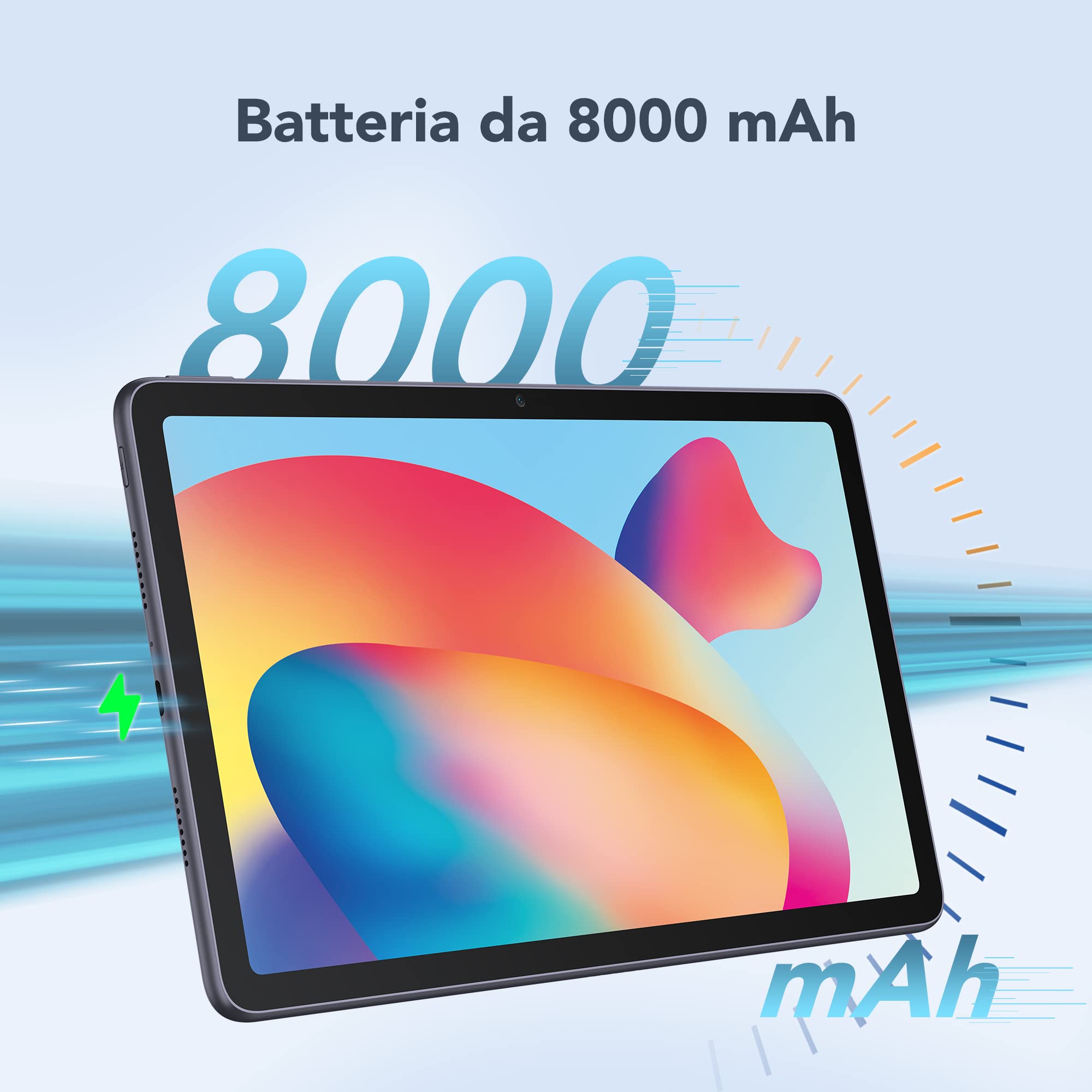 TCL TABMAX 10.4, Tablet Android 10.36 Pollici FHD+ 2K Display, 6GB + 256GB (fino a 512GB), 8000mAh, Wi-Fi Tablet PC Android 11, Fotocamera 13MP + 8MP