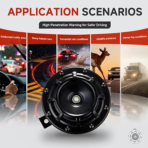 Miniatura 3 de Bocina de tren súper fuerte para camión, tren, barco, automóvil, bocinas eléctricas de aire, kit de bocina doble impermeable de 12 V, sonido furioso