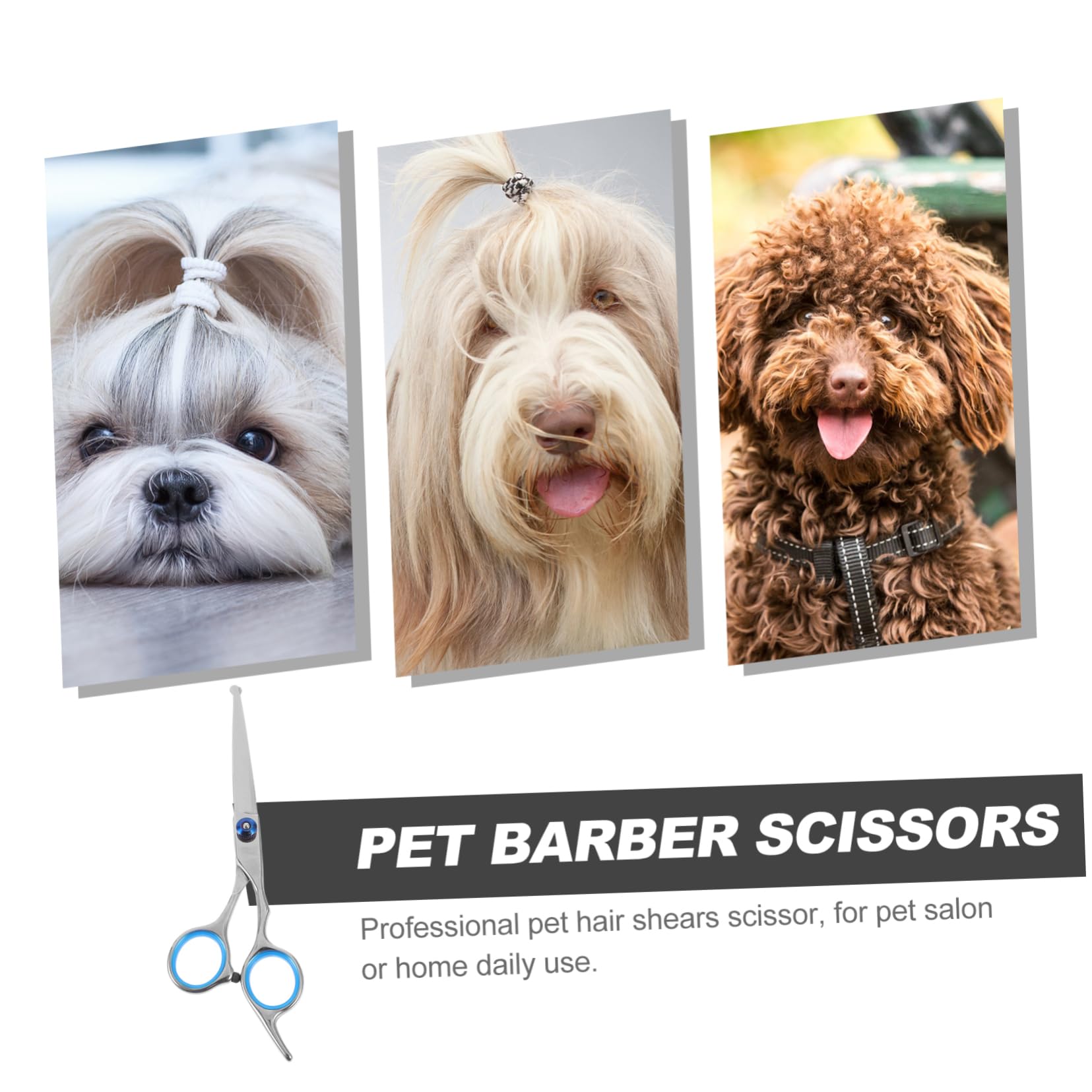 OSOLADY Pet Hair Trimmer Scissors 2 Pcs 4.5 Inches Curved Shears for Dogs Made of Stainless Steel Easy to Grip Handle