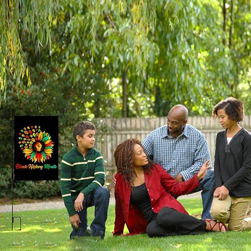 Miniatura 2 de Nepnuser Bandera de jardín del mes de la historia negra, decoración de festival de doble cara afroamericana, decoración para patio delantero