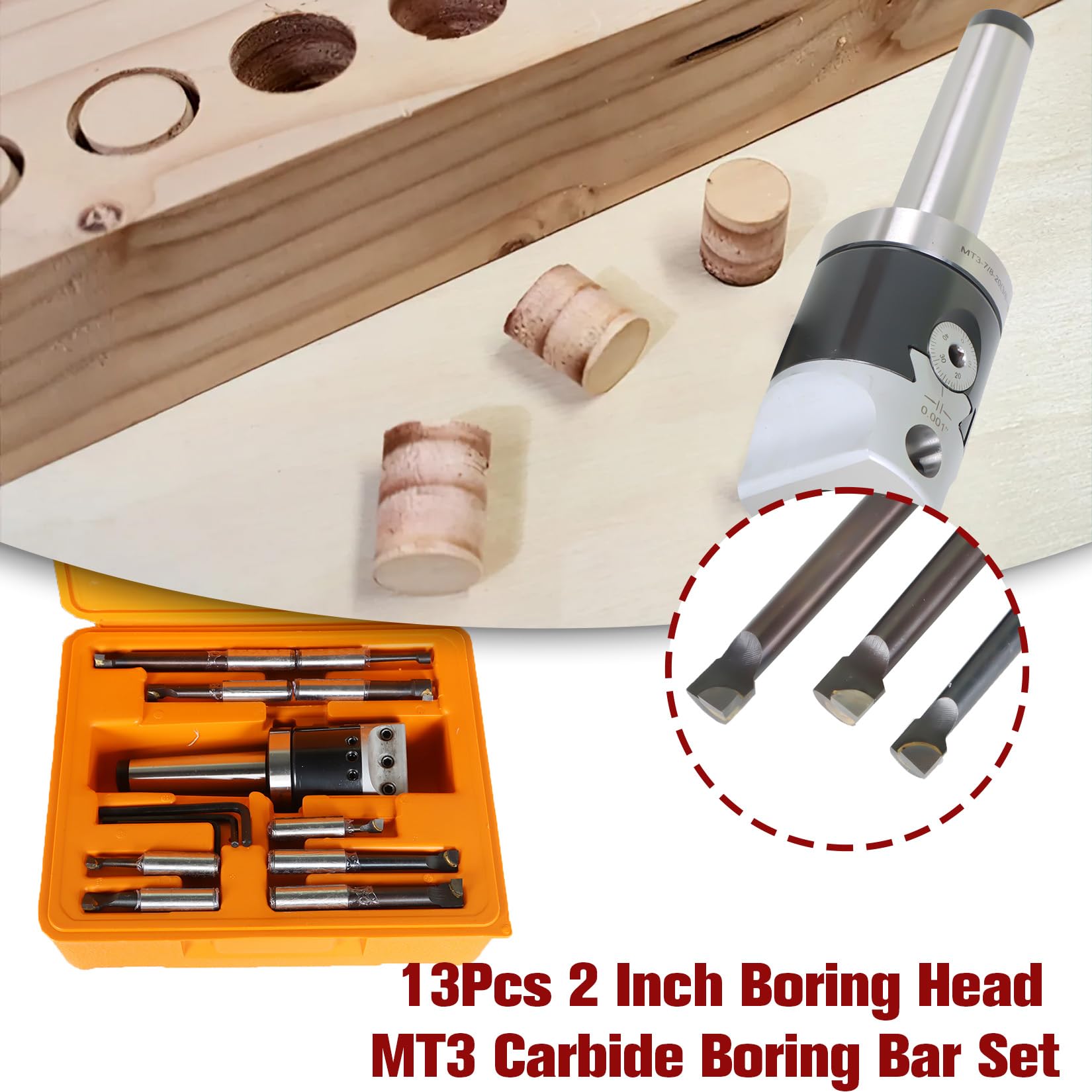 Boring Drill Bit - findmall MT3 Carbide Boring Bar -5