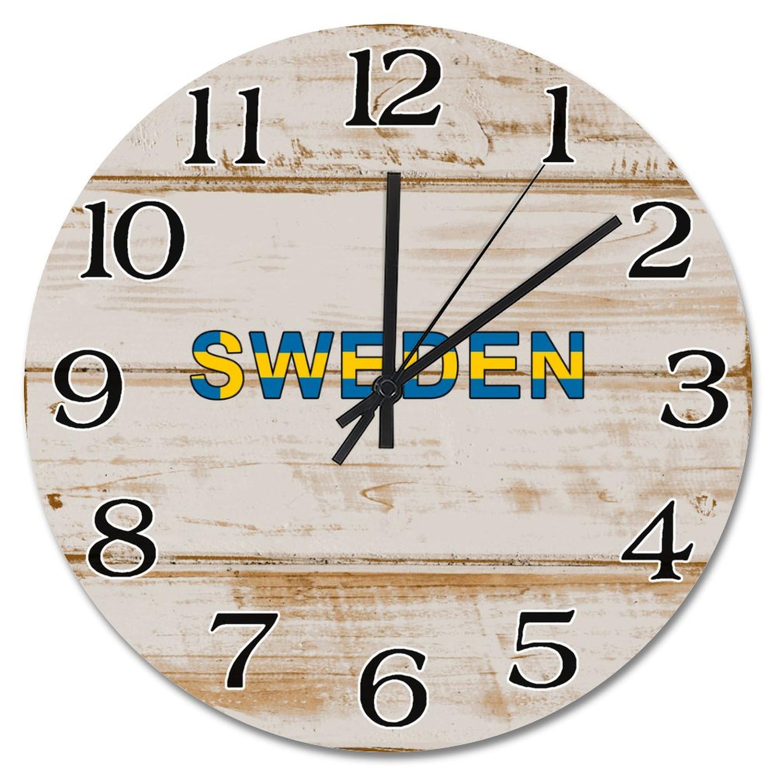 Horloge murale Suède silencieuse pour chambre et salon style ferme