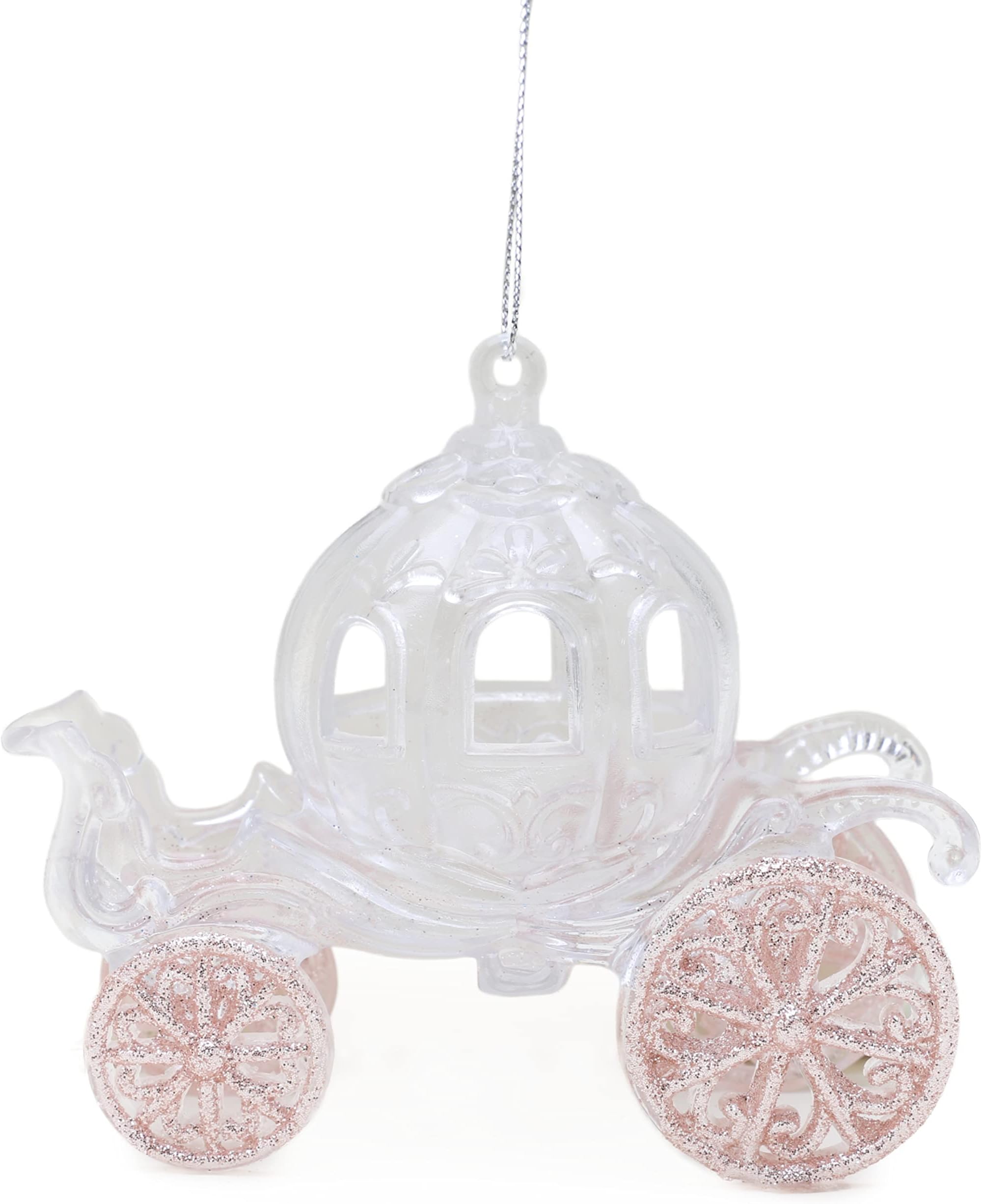 Christmas Concepts® 10cm (4") Glitter Decorated Princess Carriage Decoration (ROSEGOLD, 1)