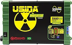 USINA Inversor 1000W Onda Senoidal Pura, Off-Grid, Entrada 12VDC, Saída 220VAC, Pico 2000W