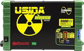 USINA Inversor 1000W Onda Senoidal Pura, Off-Grid, Entrada 12VDC, Saída 220VAC, Pico 2000W