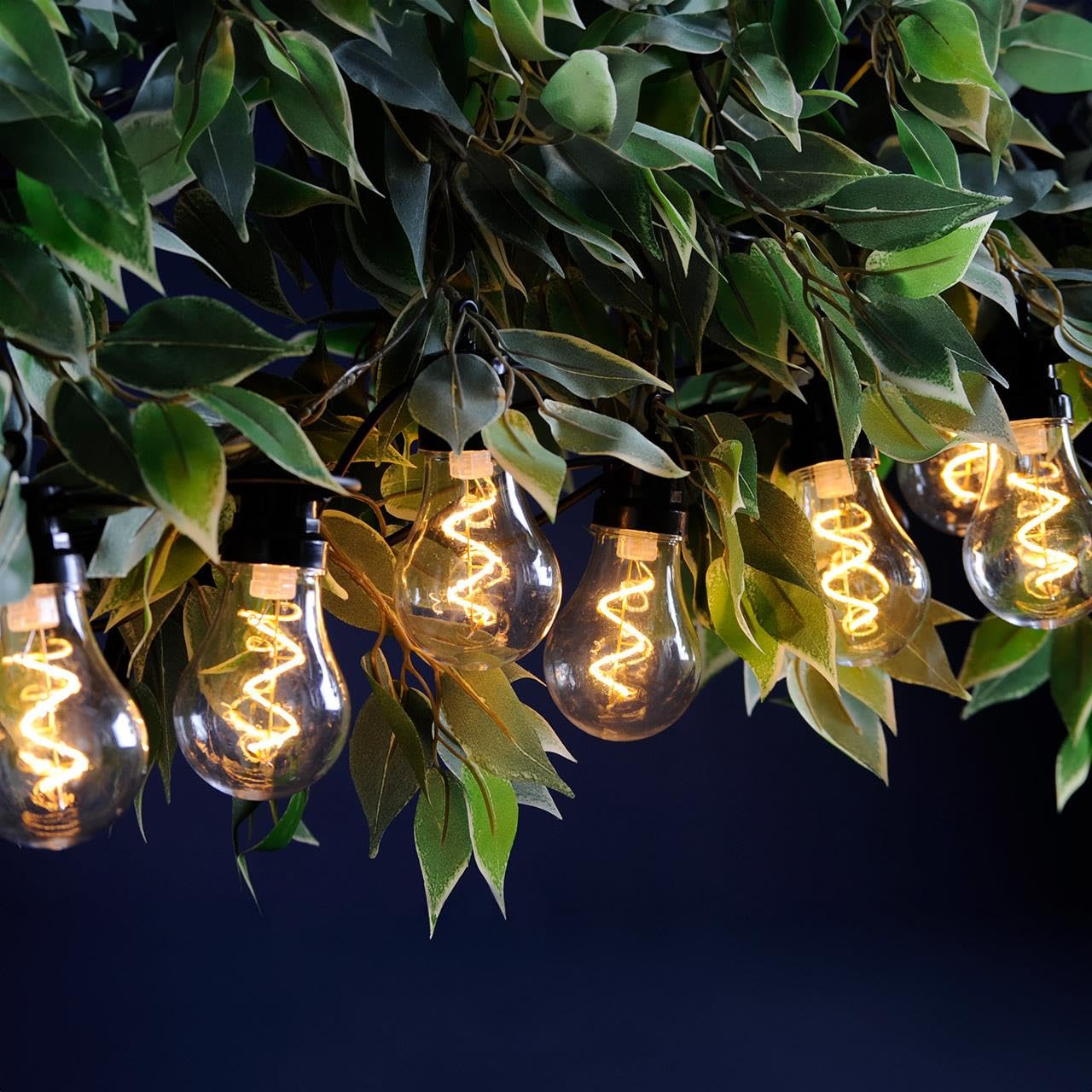 Festive - Filamento LED en espiral conectable al aire libre, luz blanca cálida transparente