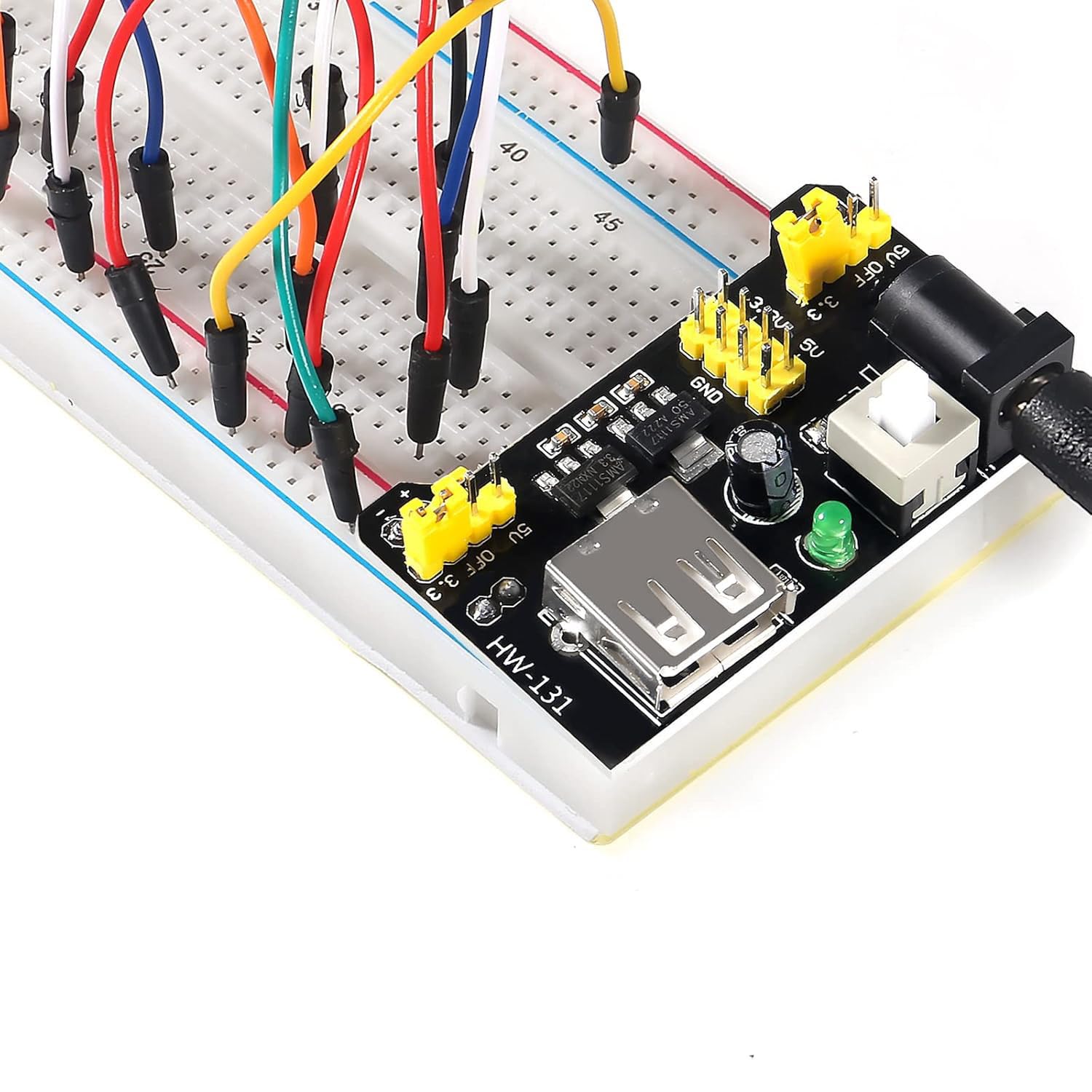 830 punti Breadboard,senza saldatura Breadboard Breadboard Kit con cavo jumper wire,adattatore di alimentazione,cavo DC,per test elettronici fai da te Mini Breadboard