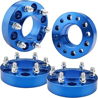 EZISOE 1.5 Inch 6x135 Wheel Spacers for 2004-2014 F150, 6x135 87.1mm Hubcentric Wheel Spacers for 2003-2014 Expedition, 2004-2014 Navigator with 14x2 Studs,Blue