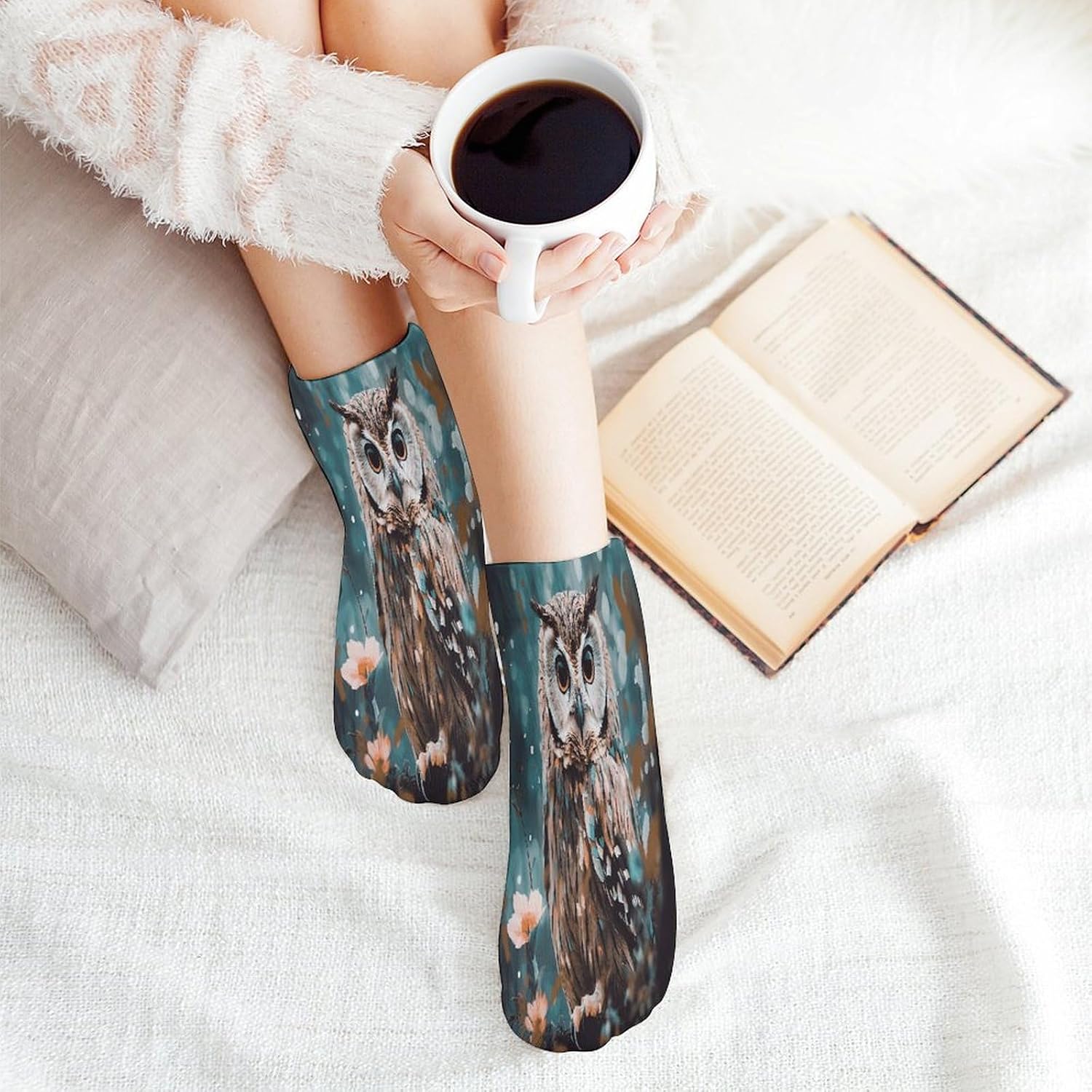 Socks for Men Women 5 Pairs Short Ankle Socks | Animal Cute Owl Low Cut Casual Crew Sock Cute Breathable Athletic Socks Non Slip No Show Sock