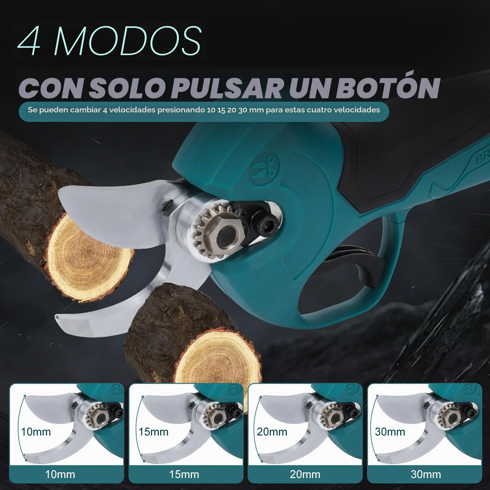 Tijeras de Podar Inalámbricas Compatibles con Makita 18V, Diámetro de Corte Máximo 45 mm, Motor sin Escobillas 1500 W, Cuchillas SK5, Tijeras de Podar Eléctricas para Jardines y Árboles (Dos baterías)