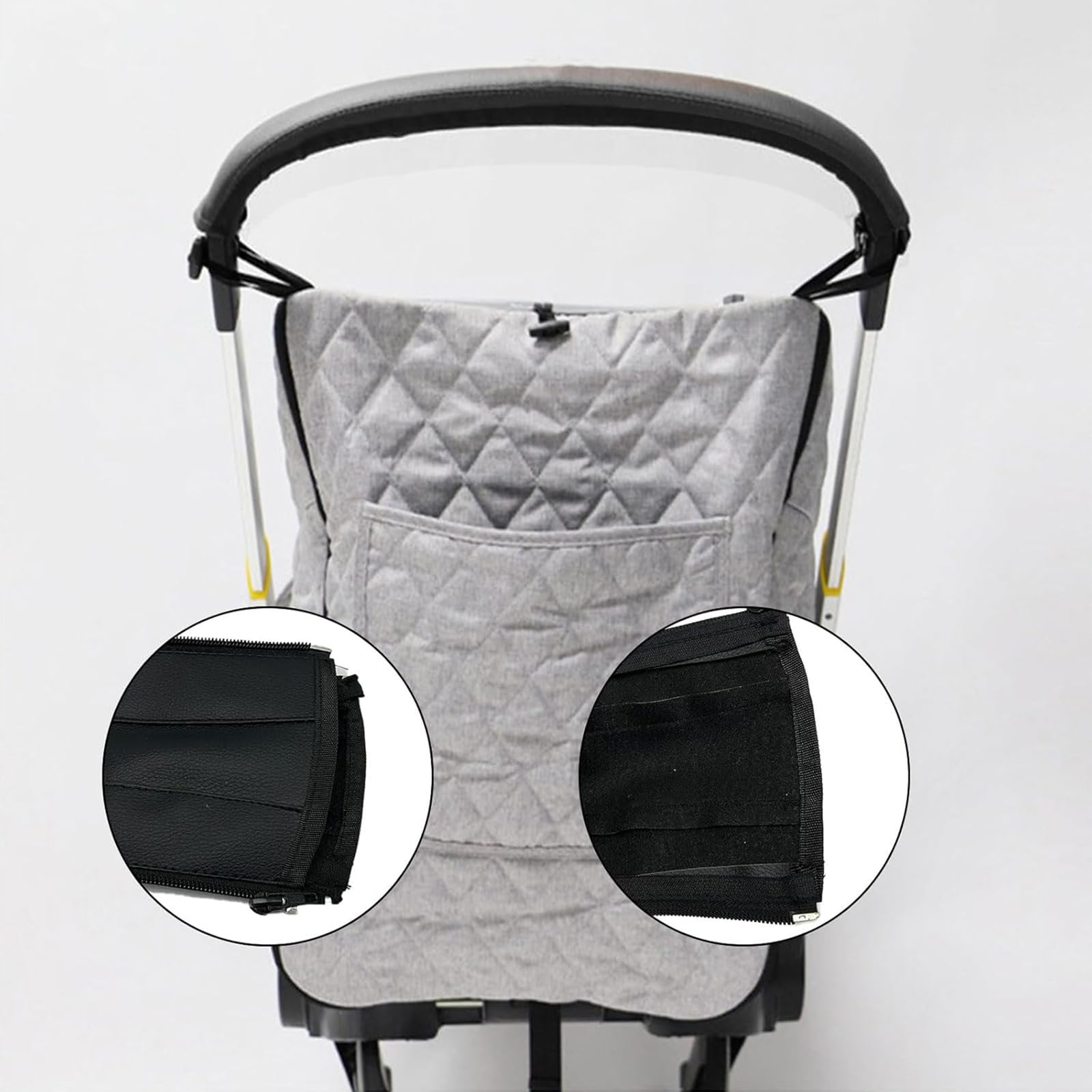 2 Piezas Funda Manillar Carro Bebe Universal, Funda Manillar Carro Bebe, Funda para Cochecito de Cuero PU, Cochecito Funda Manilla, con Cremallera, para La Mayoría de Los Cochecitos
