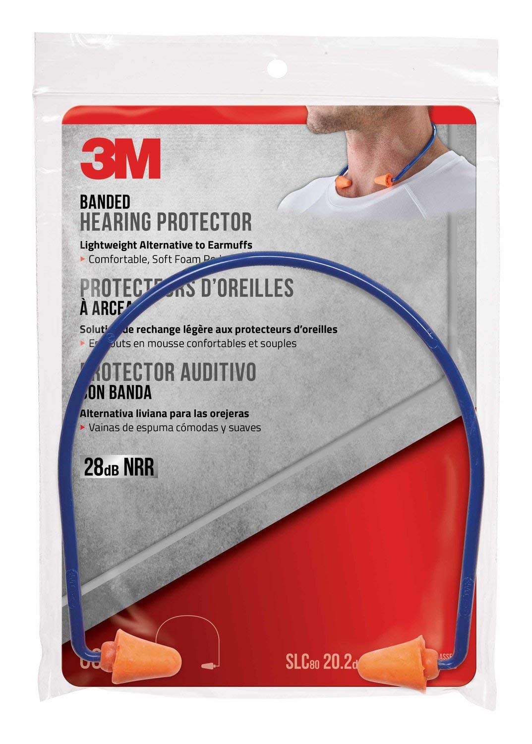 3M Banded Hearing Protector, Noise Reduction Rating (NRR) 28 dB, Lightweight Alternative To Earmuffs, Easy To Insert & Remove, Soft & Flexible Foam Ear Plugs, Convenient Earplugs (90537H1-DC)