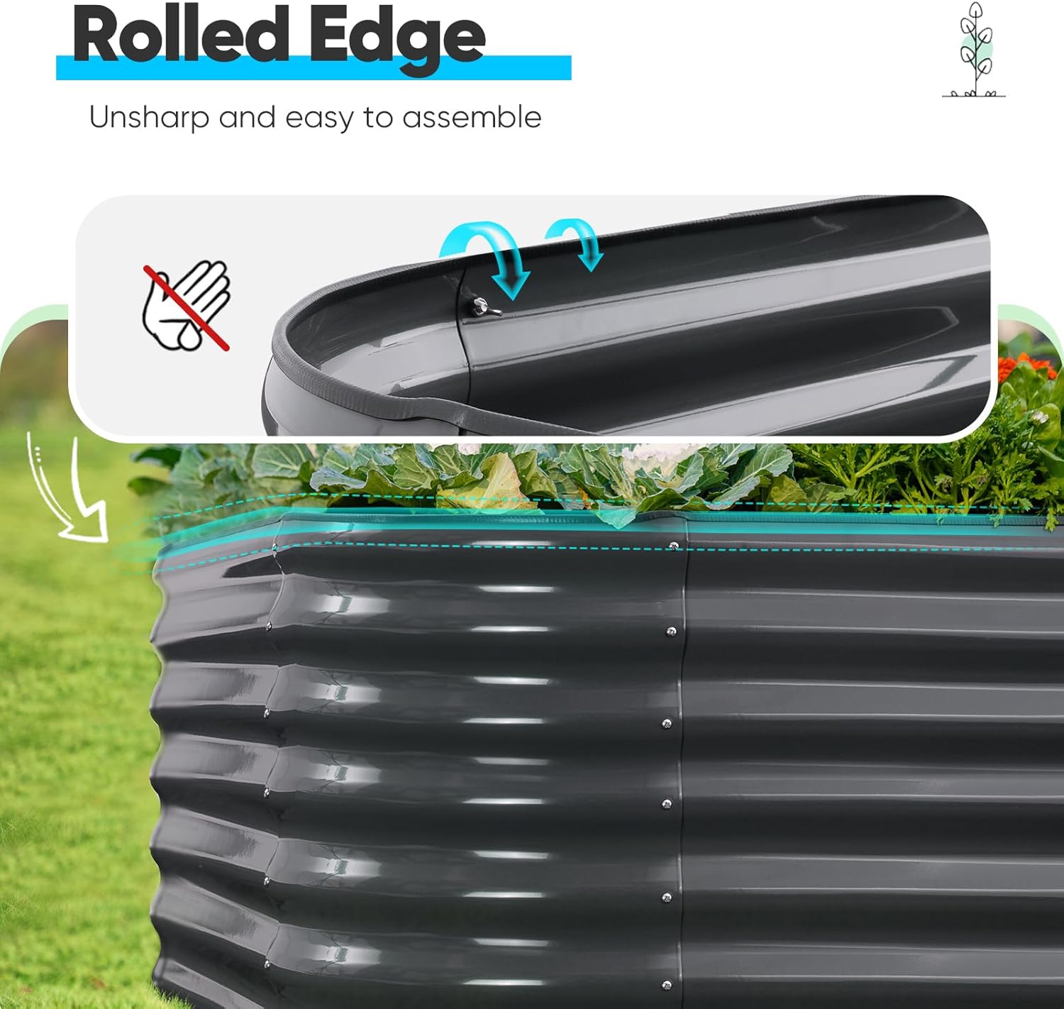 Quictent Oval 6X3X2FT Garden Bed Bundle with 6X3X1FT Garden Bed with Self Watering System