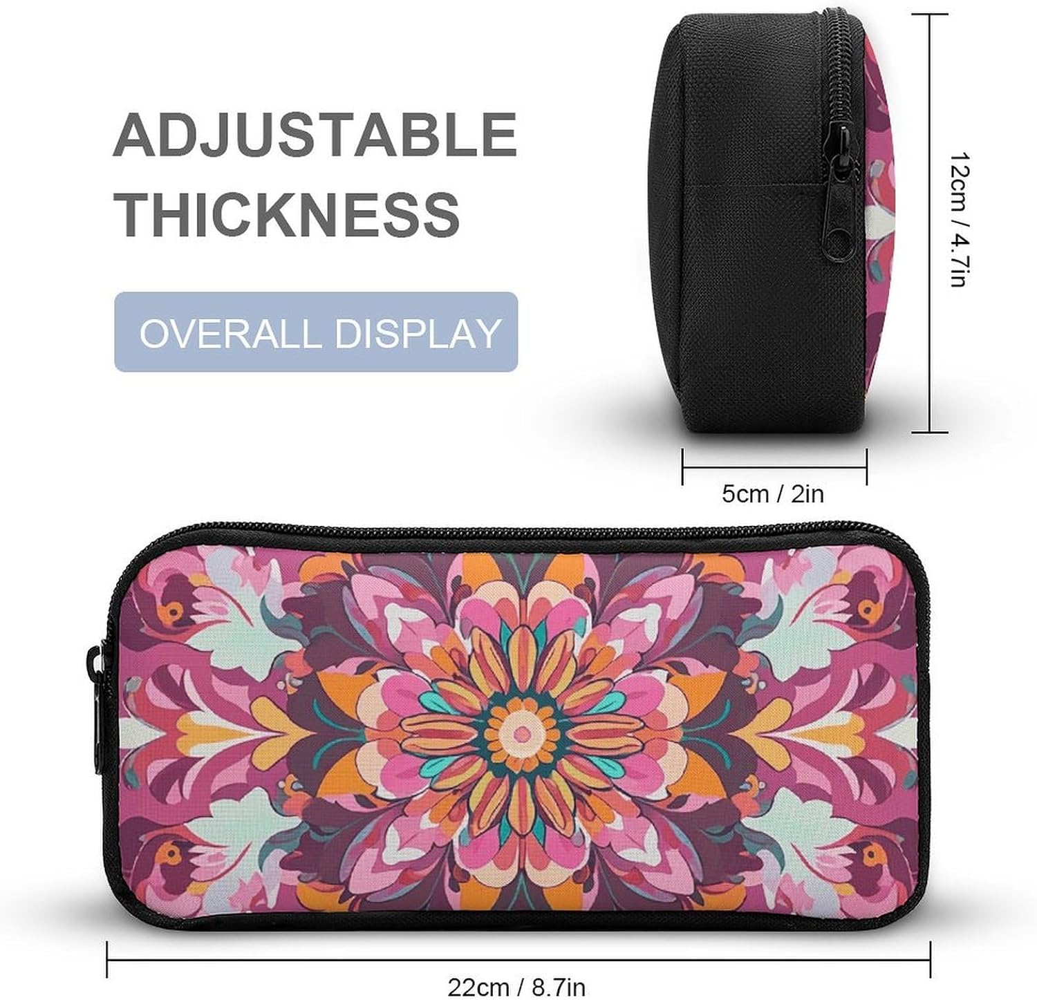 Antique Floral Pattern Pencil Case Large Capacity Pencil Pouch image 2
