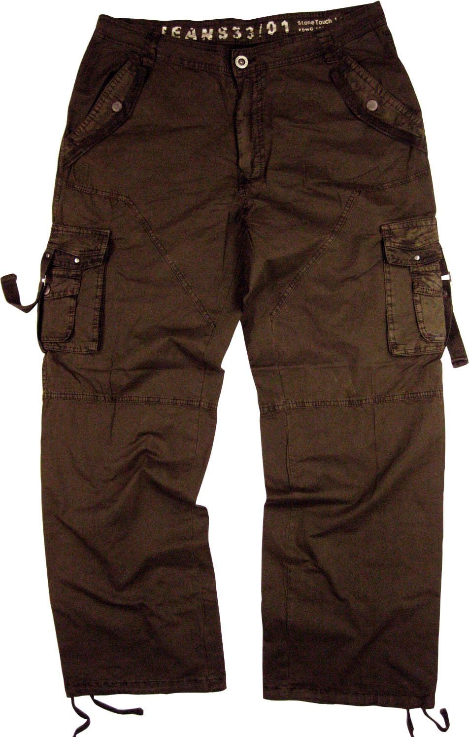 Men's MilitaryStyle Plus size Cargo Pants 46x32Brown