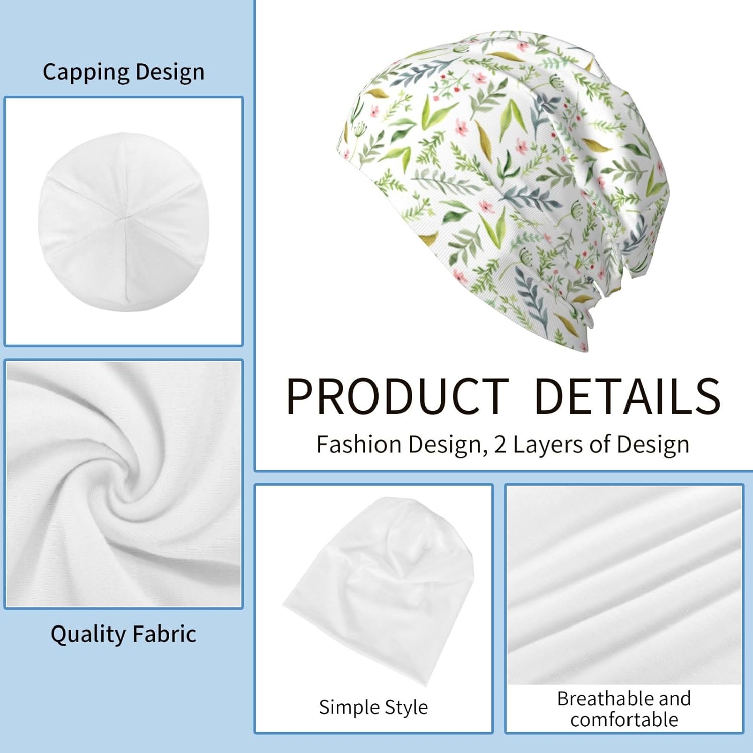 Program Code Slouchy Beanie Chemo Hat Cancer Headwear Nightcap Skull Cap for Women Men - Image 4