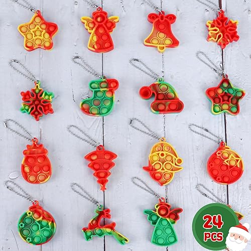 Miniatura 7 de Paquete de 24 mini juguetes de Navidad para niños, niñas, niños pequeños, rellenos de calcetines de Navidad, regalos de fiesta, alivio del estrés