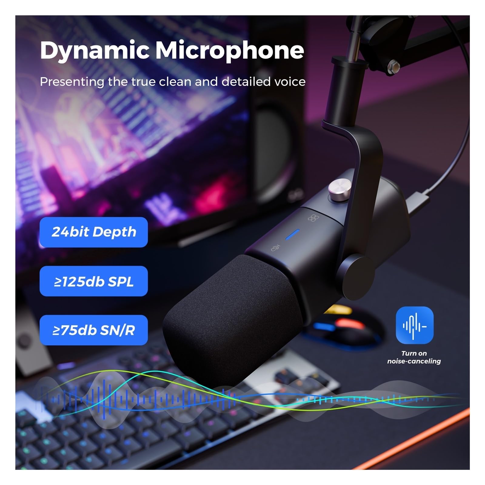 Wysięgnik Mikrofonu Dynamicznego USB XLR Profesjonalny Mikrofon Do Komputera PC Do Gier, Studia, Nagrywania Podcastów, Strumieniowania
