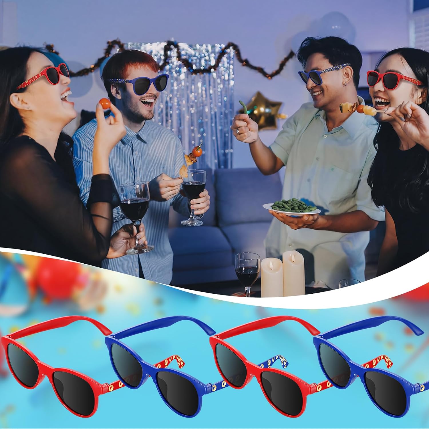 Relaxweex Glasses Movie Party Eyeglasses Bulk Monster Truck/Heroes/Wizard/Turtle/Space/Tie Dye Party Favors Birthday Gift