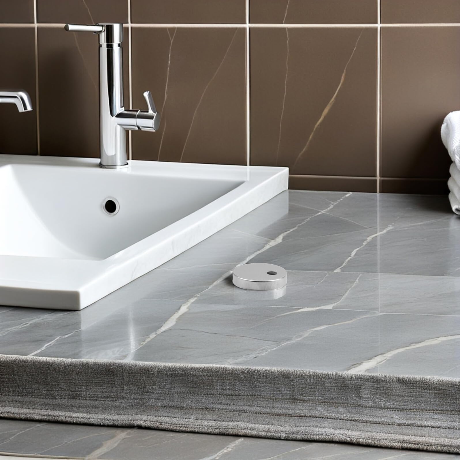 8 Stück Wc Scharniere Abdeckungen aus Edelstahl 60mm Dekorative Schraubenabdeckungen für Wc Sitzbefestigung Passend Pflegeleicht und Hygienisch