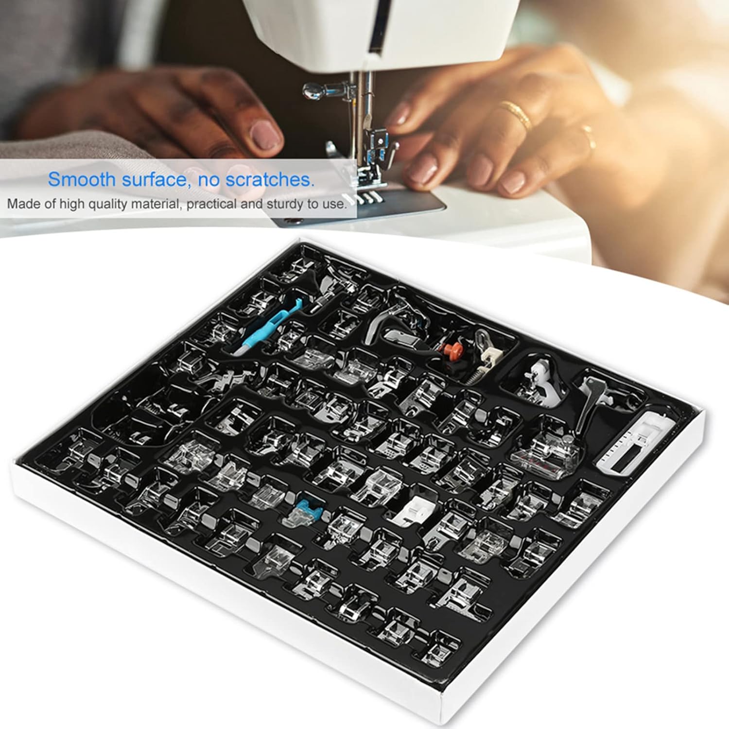 62pcs Sewing Machine Presser Foots Set, Sewing Machine Accessories Kit for Babylock, Elna, Sewing Machines