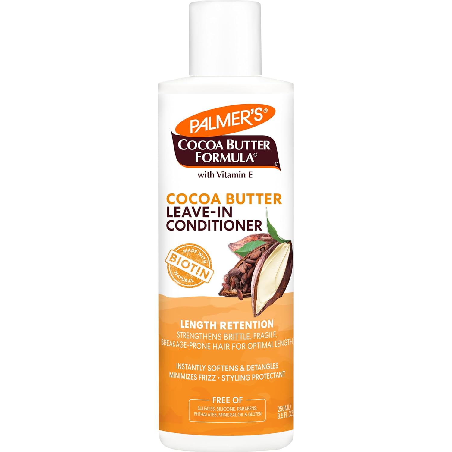 Palmer’s Cocoa Butter & Biotin Length Retention Leave-In Conditioner, Strengthen, Minimize Frizz and Detangle Hair, Suitable for All Curly Hair Patterns 8.5 Ounce