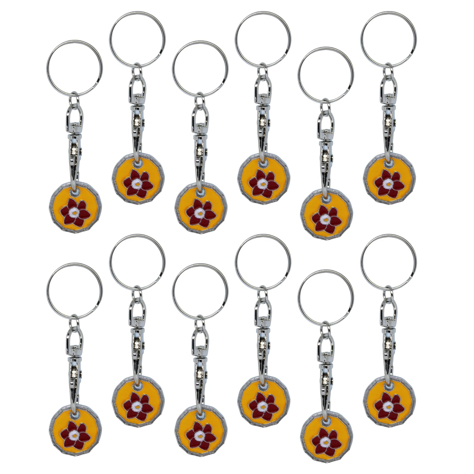 12pk Shopping Trolley Token Key Ring, 12pk Flowers