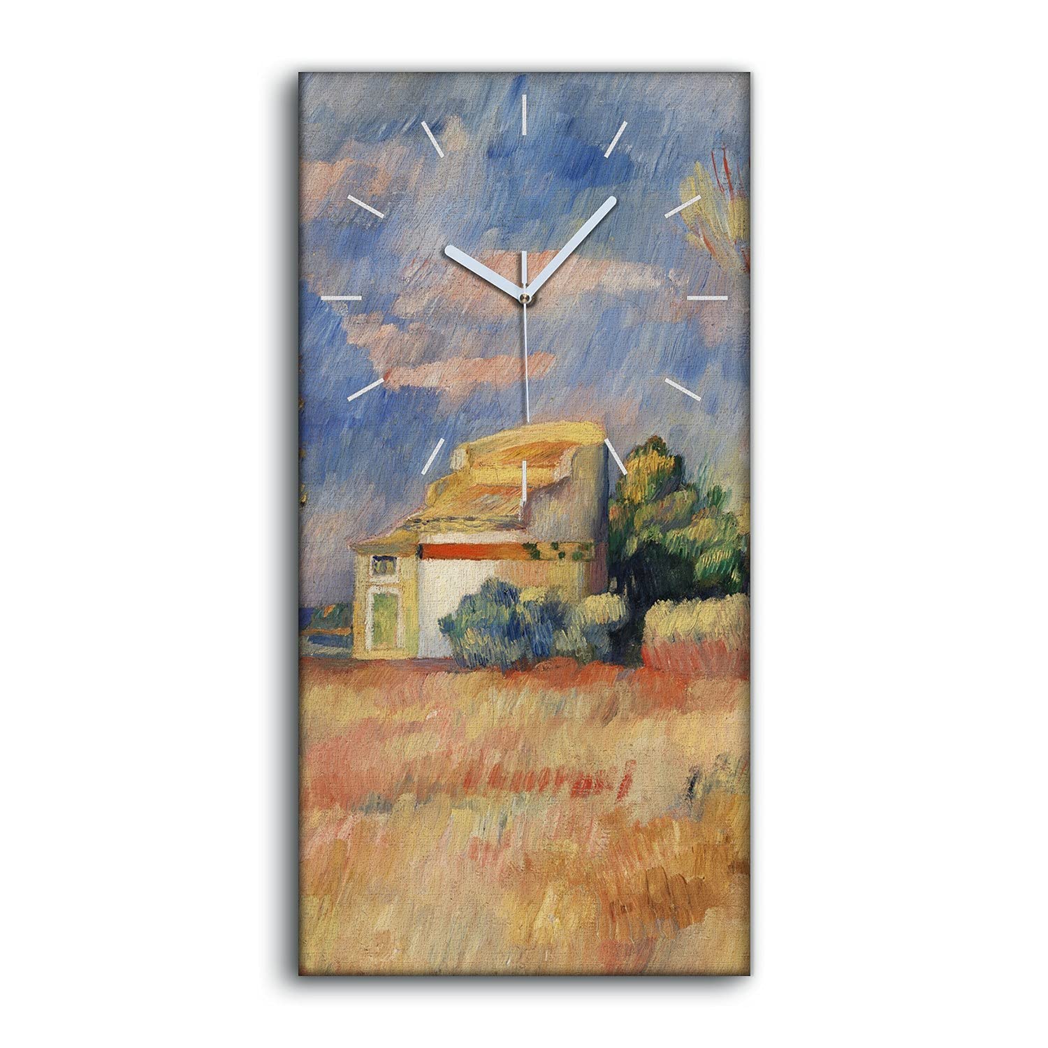 Horloge sur toile paysage de ciel pour ambiance maison de campagne