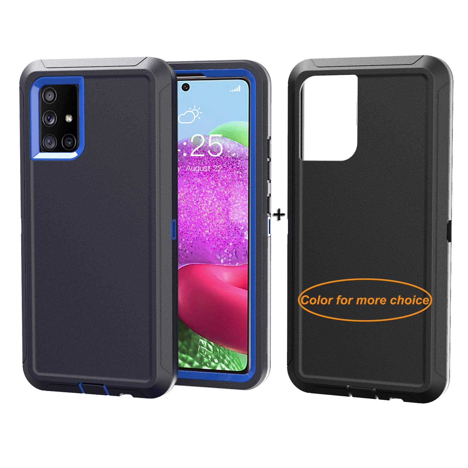 Galaxy A71 Case Samsung A71 5G Cases Full Body Rugged Heavy Duty 3 in 1 Dust Proof 3-Layer Durable Phone Cover for Samsung Galaxy A71 5G US Version (Blue-Black)