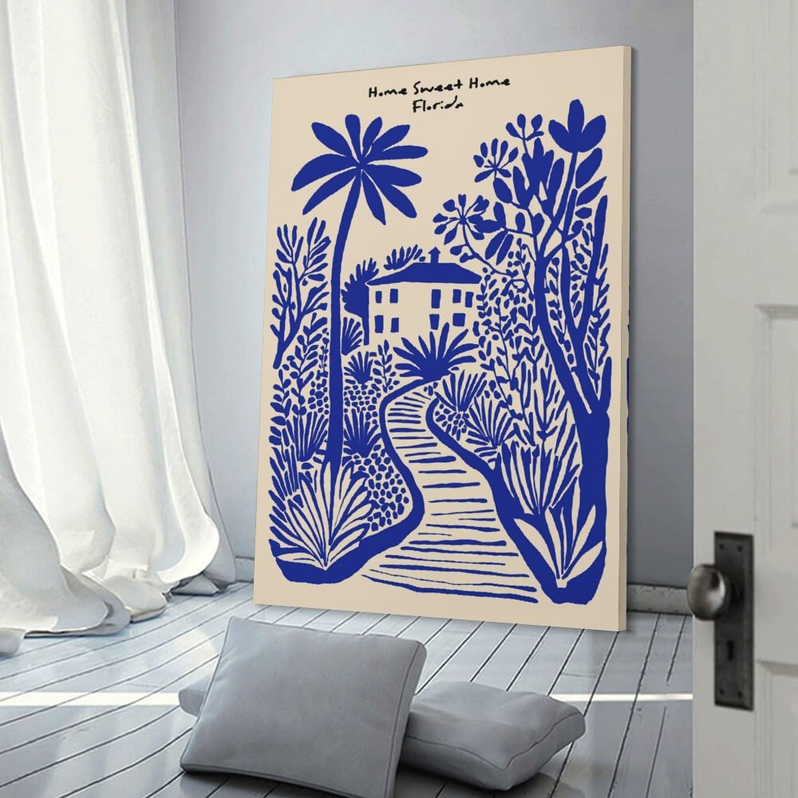 Junmoney Canvas Wall Decor Home Sweet Home Florida Art Print, 08x12inch(20x30cm), for Gallery Wall Layouts in Home Or Office, Home Wall Art for Statement Displays